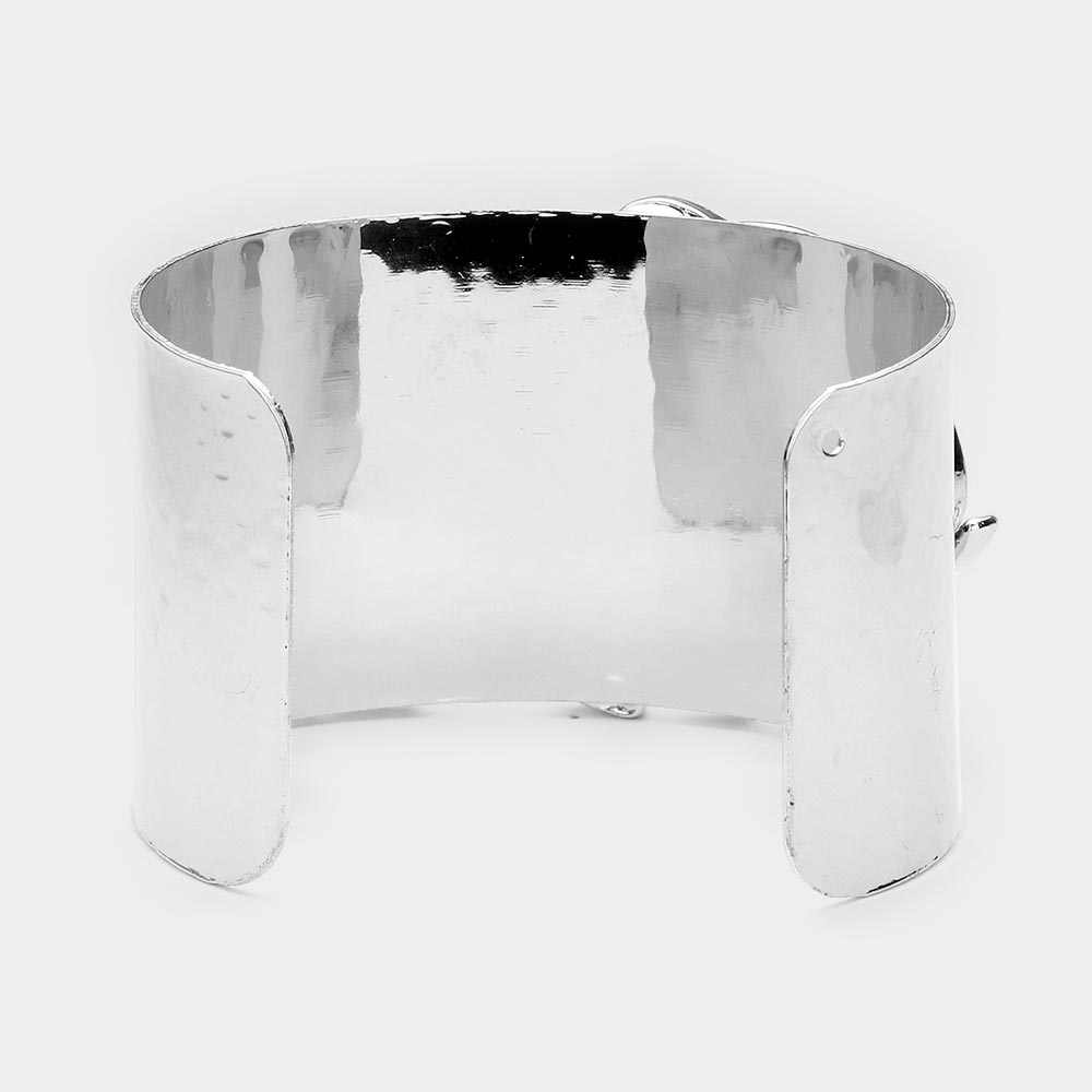 iLLASPARKZ Stone Embellished Enamel Elephant Cuff Bracelet