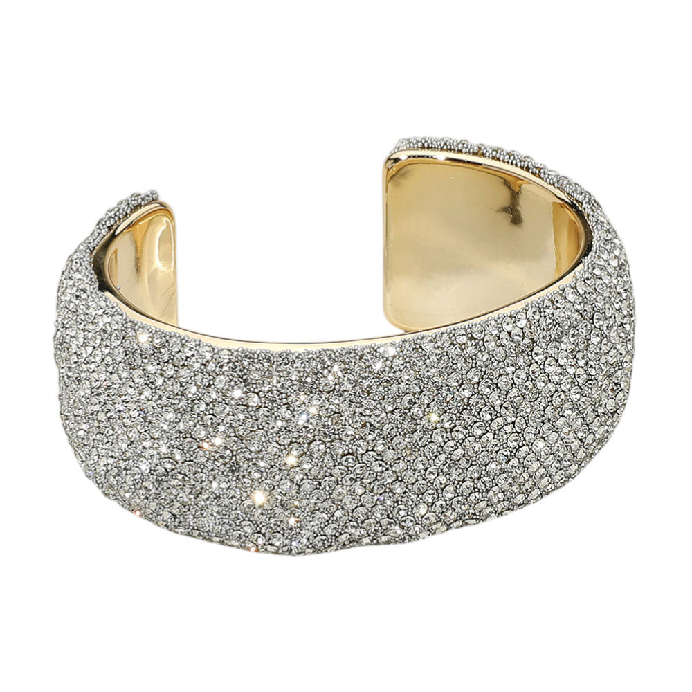 iLLASPARKZ Wide Rhinestone Statement Evening Cuff Bracelet