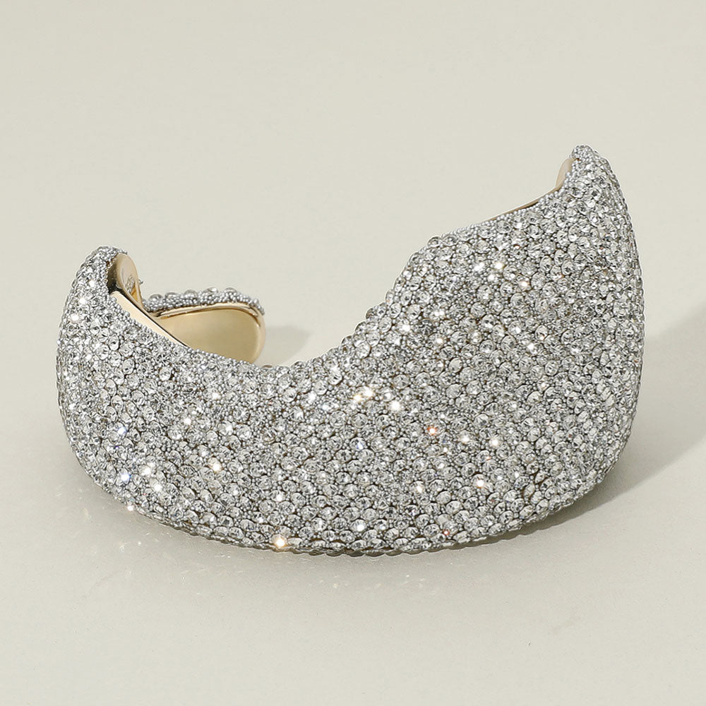 iLLASPARKZ Bold Rhinestone Wave Evening Cuff Bracelet