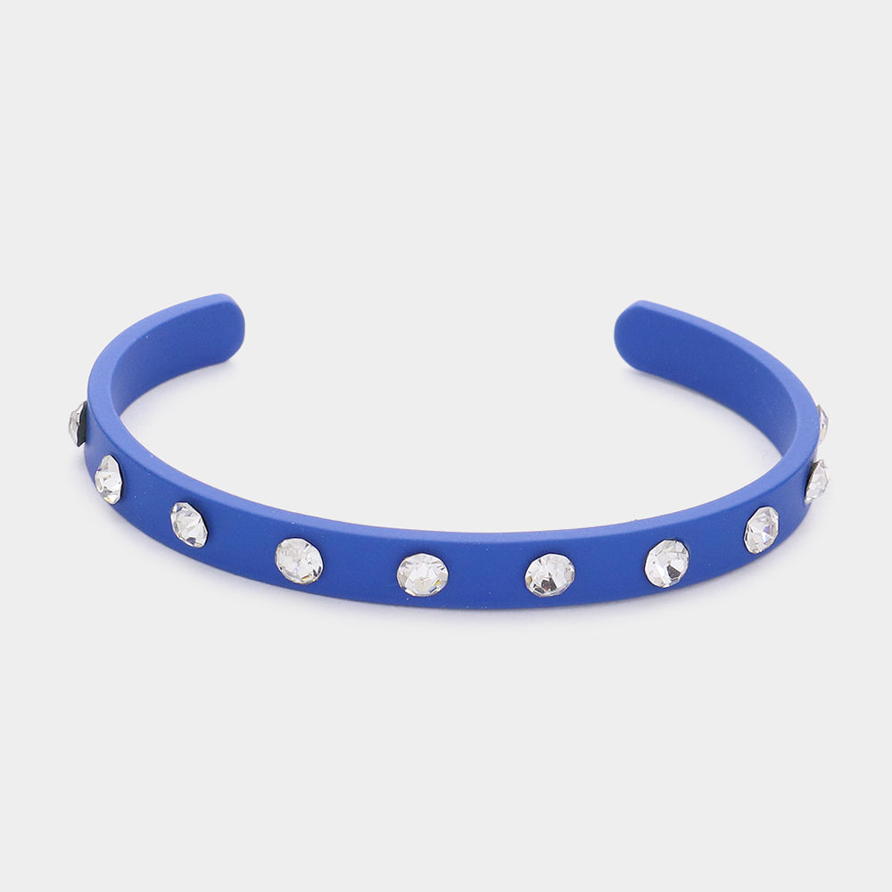 iLLASPARKZ Round Stone Embellished Colored Cuff Bracelet
