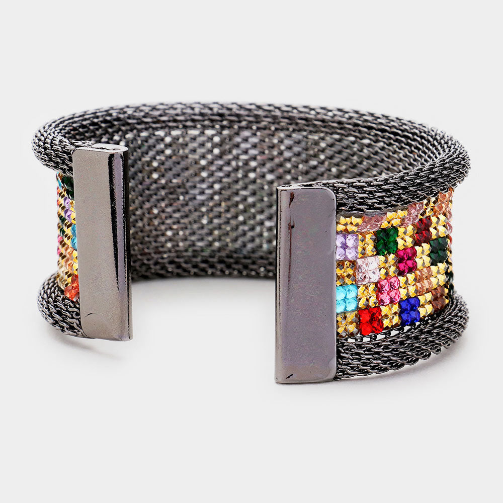 iLLASPARKZ Rhinestone Pave Metal Cuff Bracelet