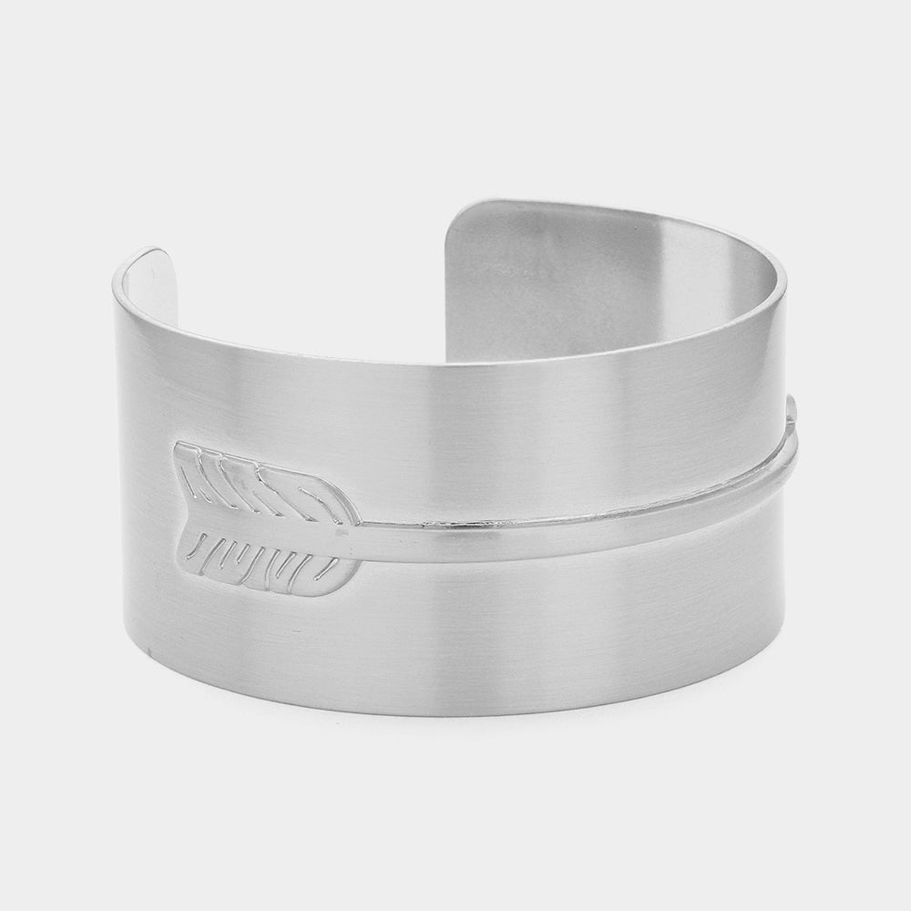 iLLASPARKZ Arrow Embossed Metal Cuff Bracelet