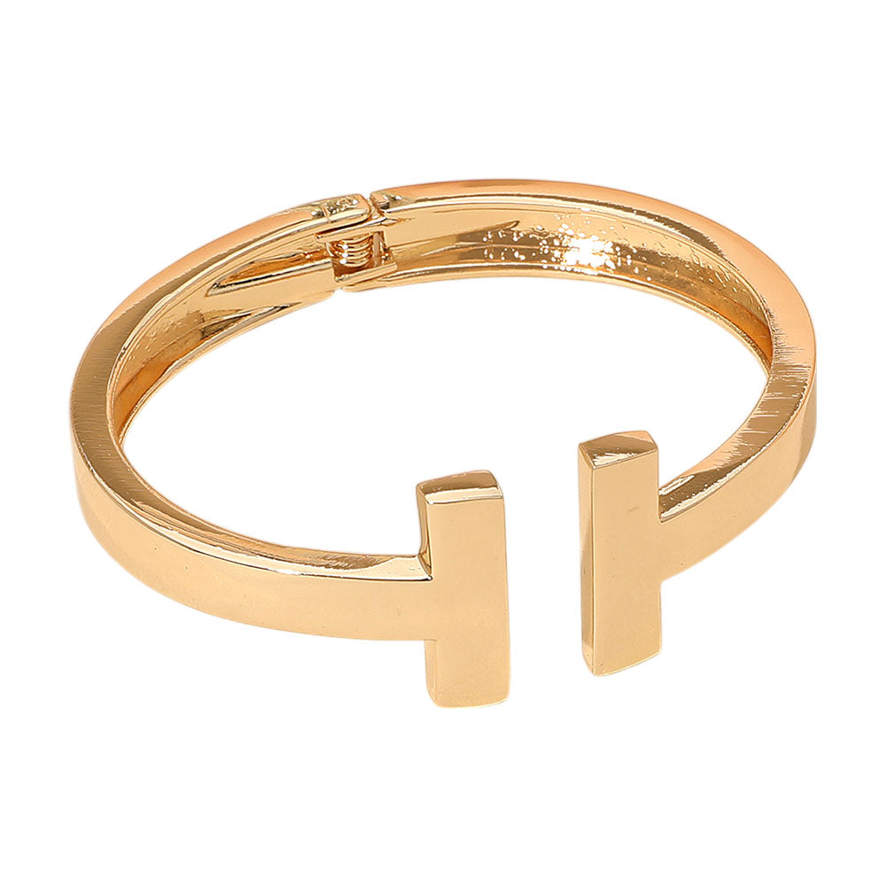 iLLASPARKZ Metal T Tip Hinged Bangle Cuff Bracelet