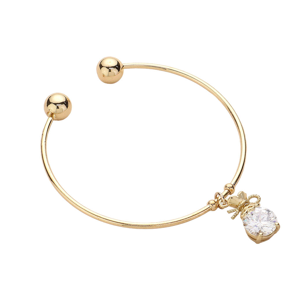 iLLASPARKZ Crystal CZ Stone Pouch Charm Cuff Bracelet