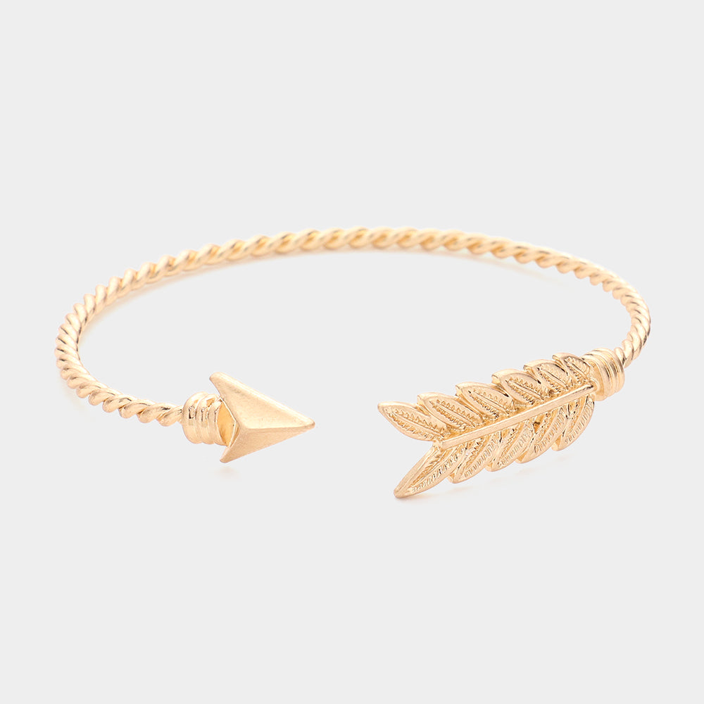 iLLASPARKZ Feathered Arrow Twisted Wire Cuff Bracelet