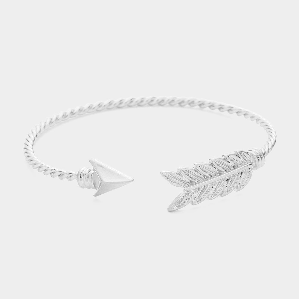 iLLASPARKZ Feathered Arrow Twisted Wire Cuff Bracelet