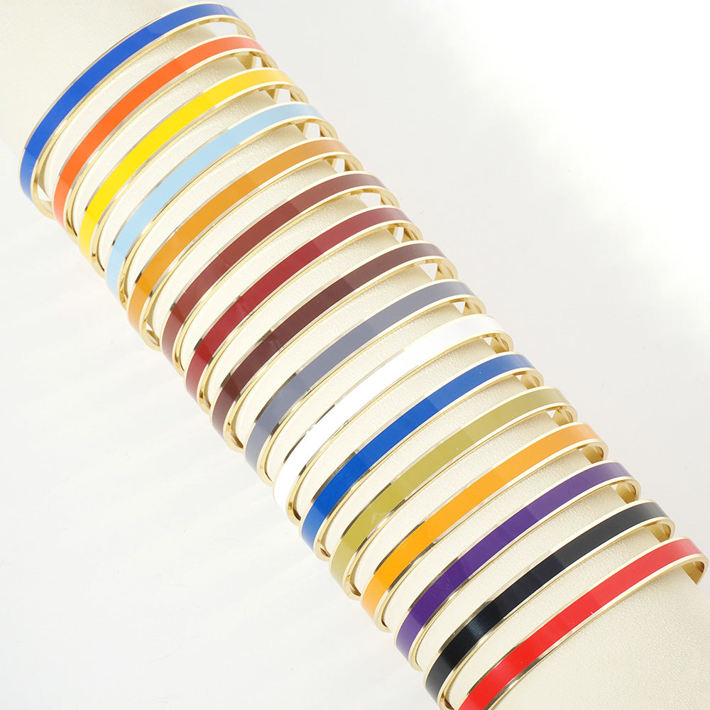 iLLASPARKZ Gold Dipped Solid GAMEDAY Color Enamel Cuff Bracelet