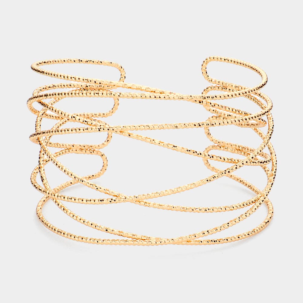 iLLASPARKZ Textured Metal Crisscross Cuff Bracelet