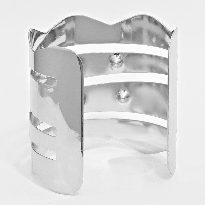 Crystal Accented Cage Cuff Bracelet