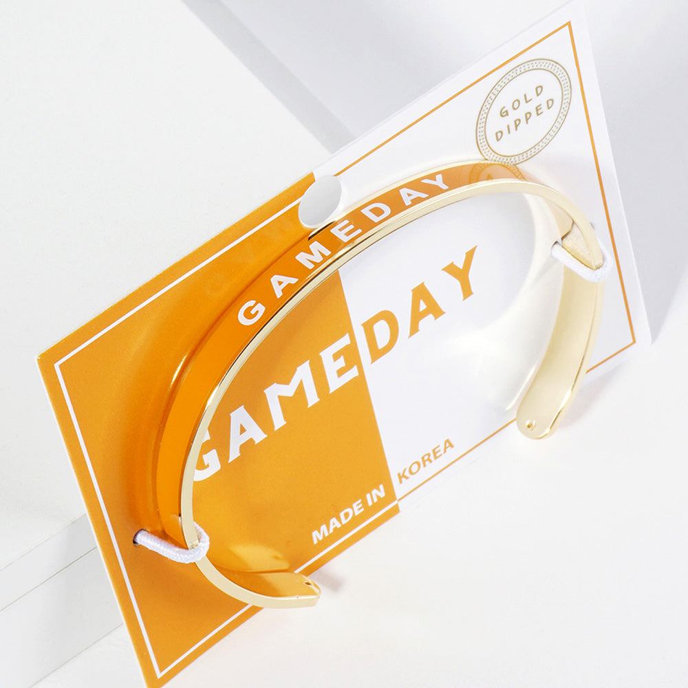 iLLASPARKZ Gold Dipped GAMEDAY Message Enamel Cuff Bracelet