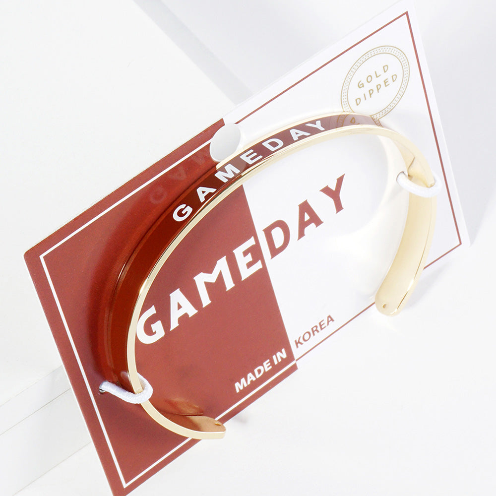 iLLASPARKZ Gold Dipped GAMEDAY Message Enamel Cuff Bracelet