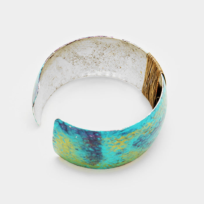 iLLASPARKZ Wire Wrapped Colored Patina Metal Cuff Bracelet