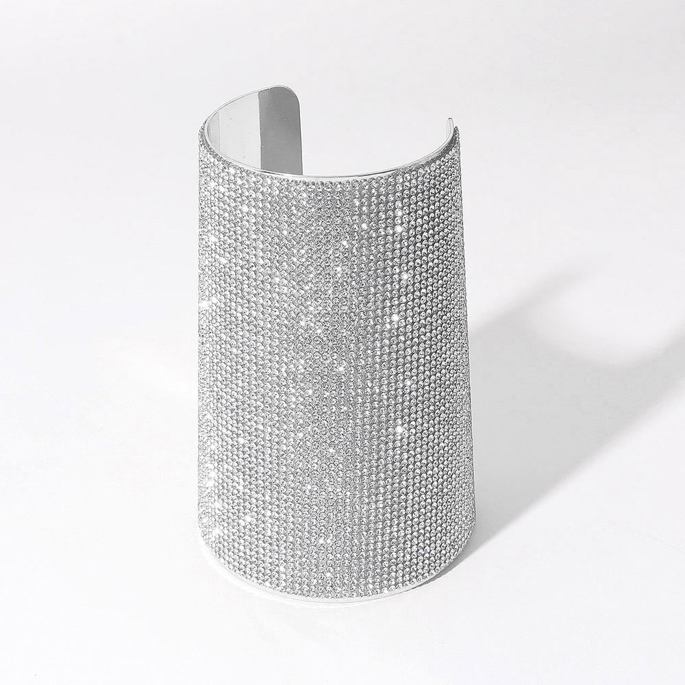 iLLASPARKZ Wide Rhinestone Paved Arm Cuff Bracelet