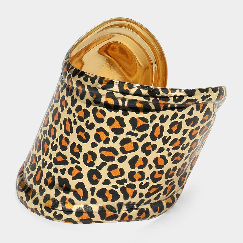 iLLASPARKZ Leopard Printed Oversized Cuff Bracelet