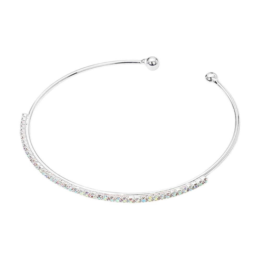 iLLASPARKZ CZ Stone Paved Bar Evening Cuff Bracelet