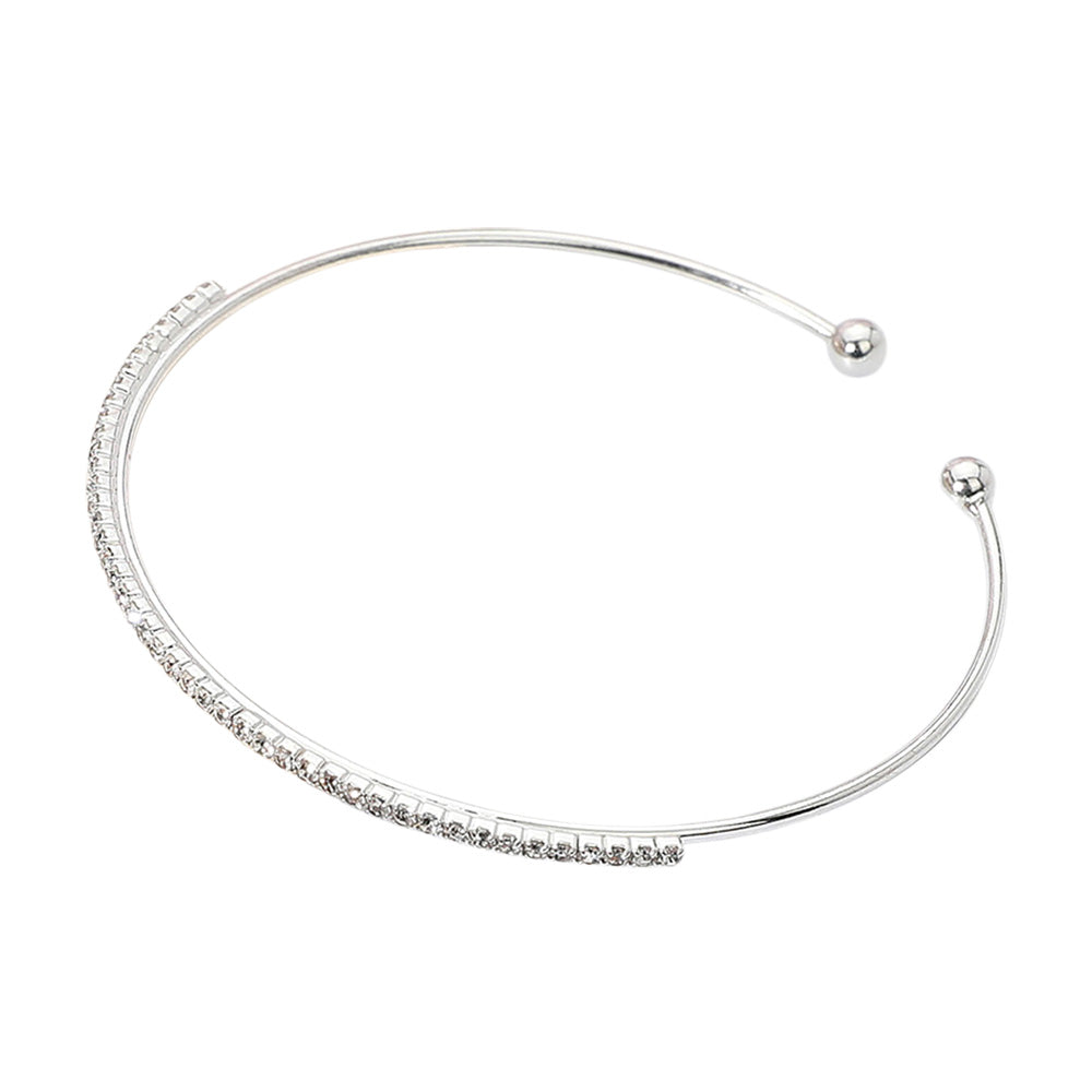 iLLASPARKZ CZ Stone Paved Bar Evening Cuff Bracelet