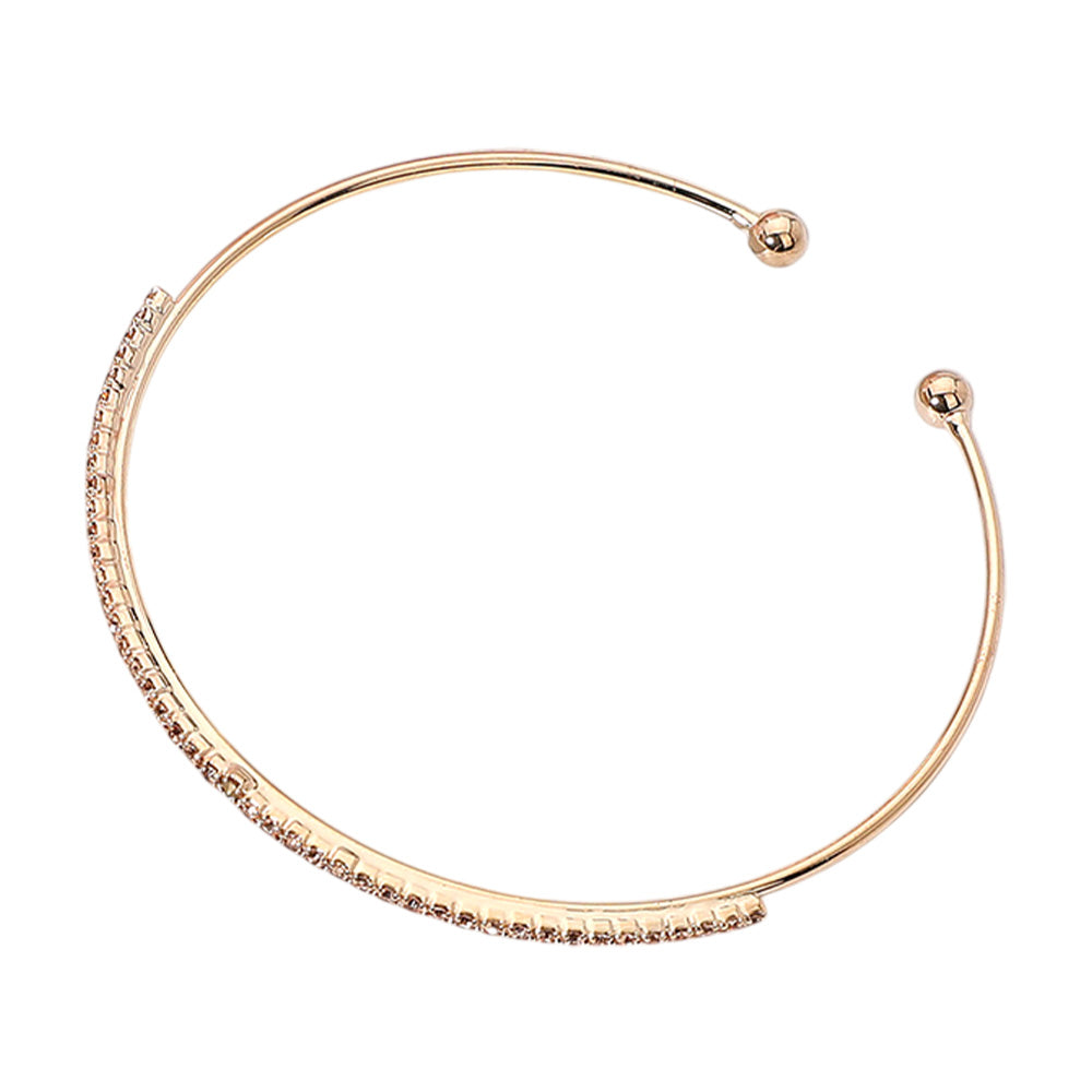iLLASPARKZ CZ Stone Paved Bar Evening Cuff Bracelet