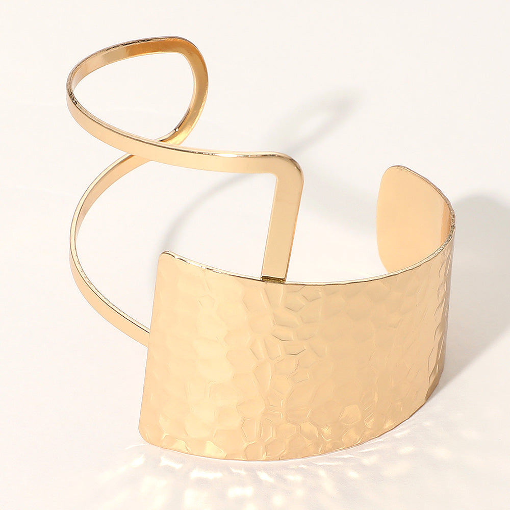 iLLASPARKZ Hammered Metal Geometric Cuff Bracelet