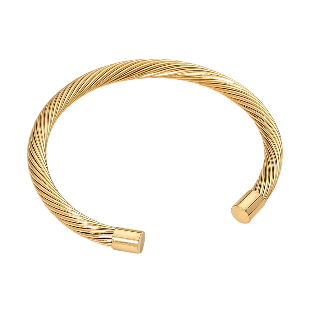 iLLASPARKZ Stainless Steel Twisted Cable Cuff Bracelet