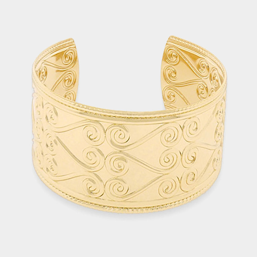 iLLASPARKZ Abstract Pattern Metal Cuff Bracelet