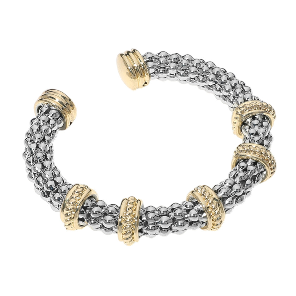 iLLASPARKZ Two Tone Chunky Bubble Cuff Bracelet