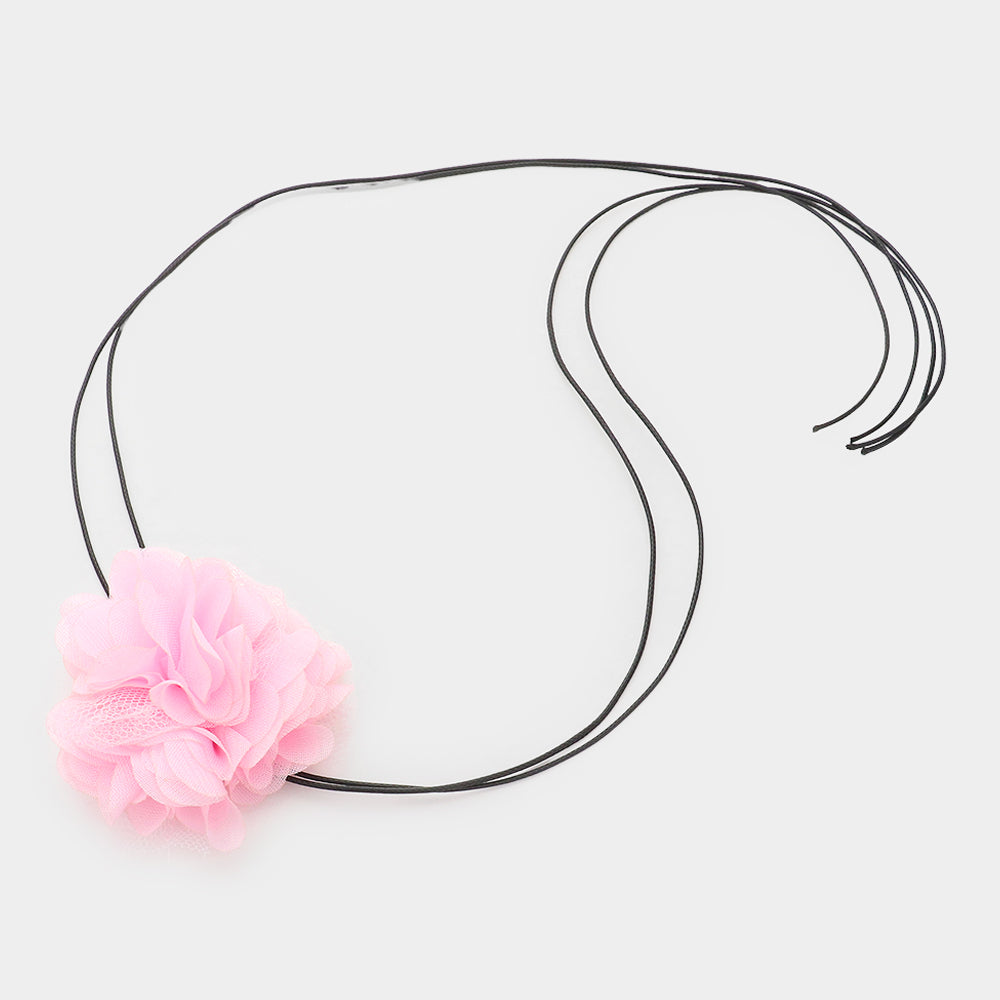 iLLASPARKZ Mesh Flower Wrapped Choker Necklace