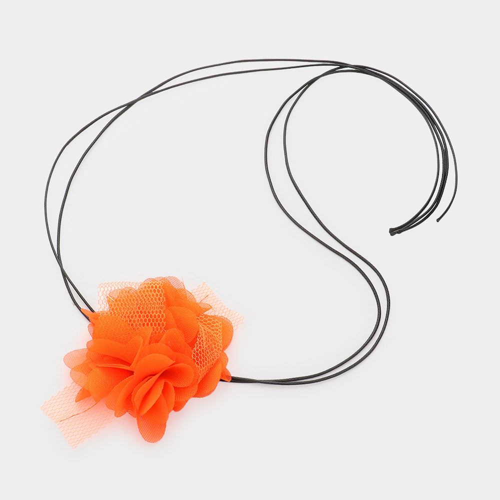 iLLASPARKZ Mesh Flower Wrapped Choker Necklace