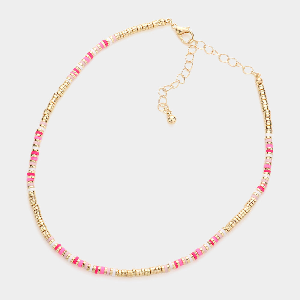 iLLASPARKZ Heishi Bead Accented Choker Necklace