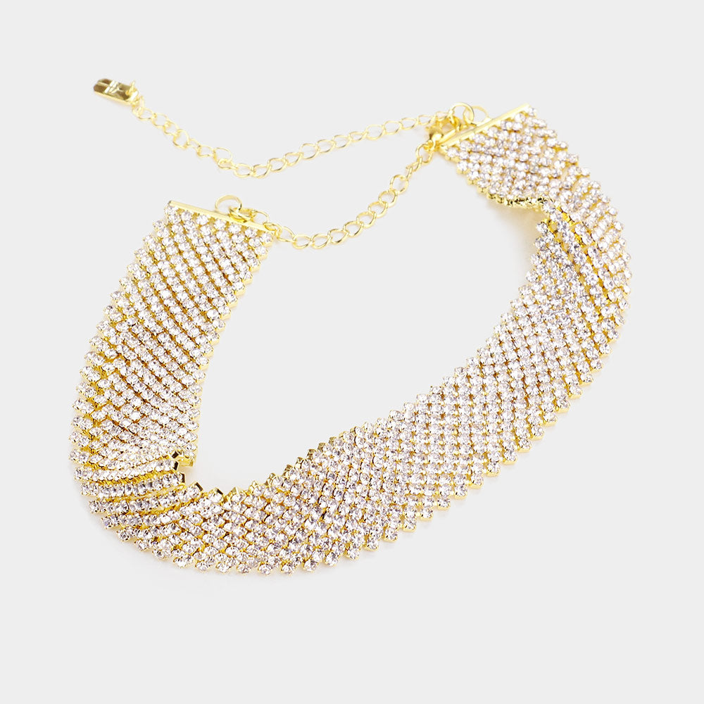 iLLASPARKZ Embellished Crystal Rhinestone  Choker Necklace