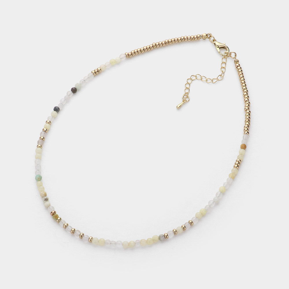 iLLASPARKZ Semi Precious Faceted Beaded Choker Necklace