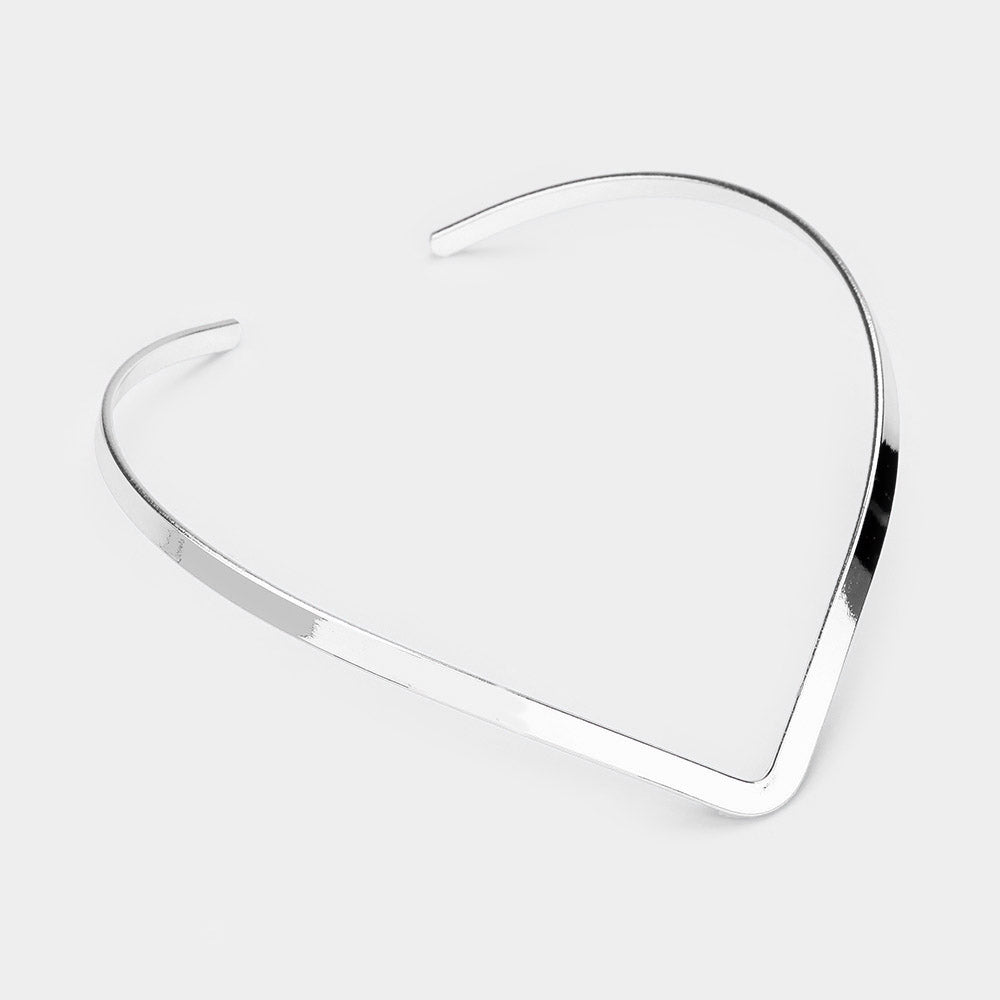 iLLASPARKZ V Shaped Metal Open Choker Necklace