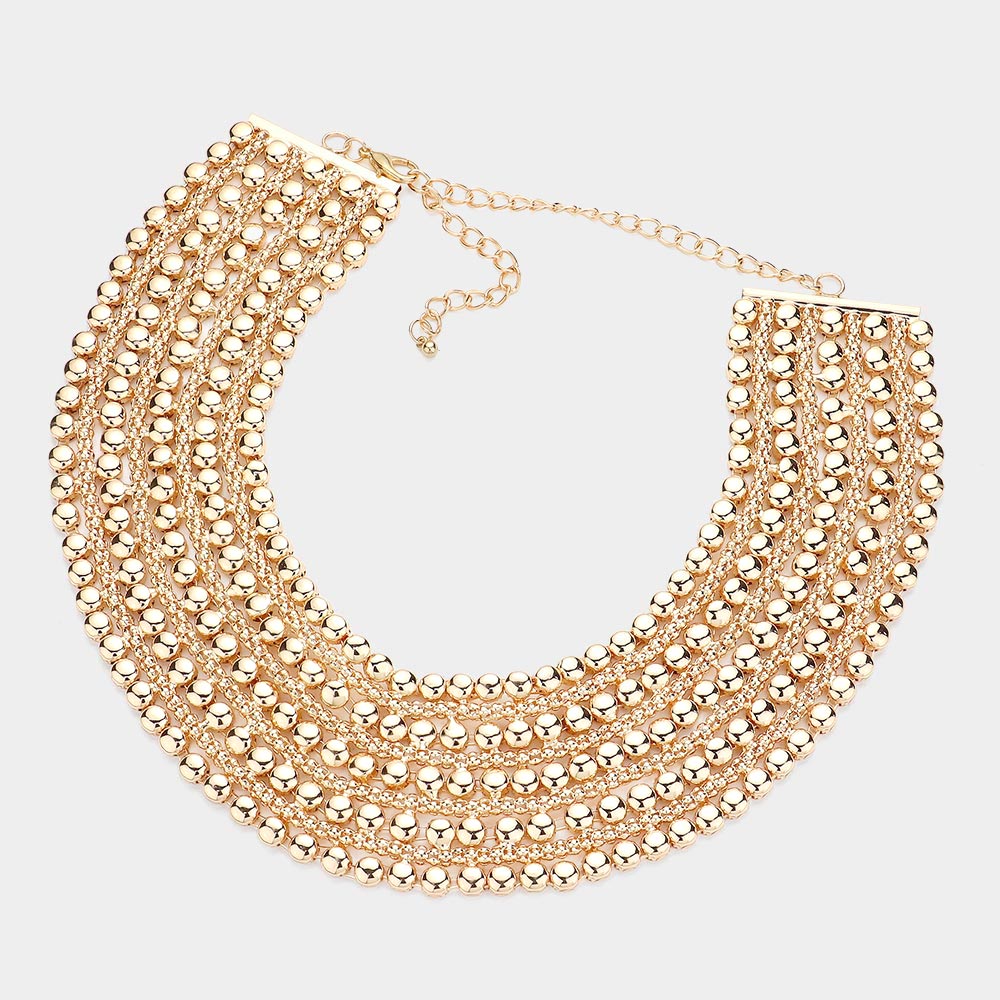 iLLASPARKZ Metal Bubble Bib Choker Necklace