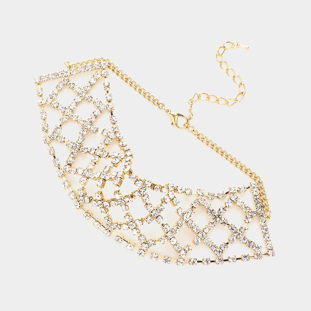 iLLASPARKZ Bubble Stone Crisscross Evening Choker Necklace