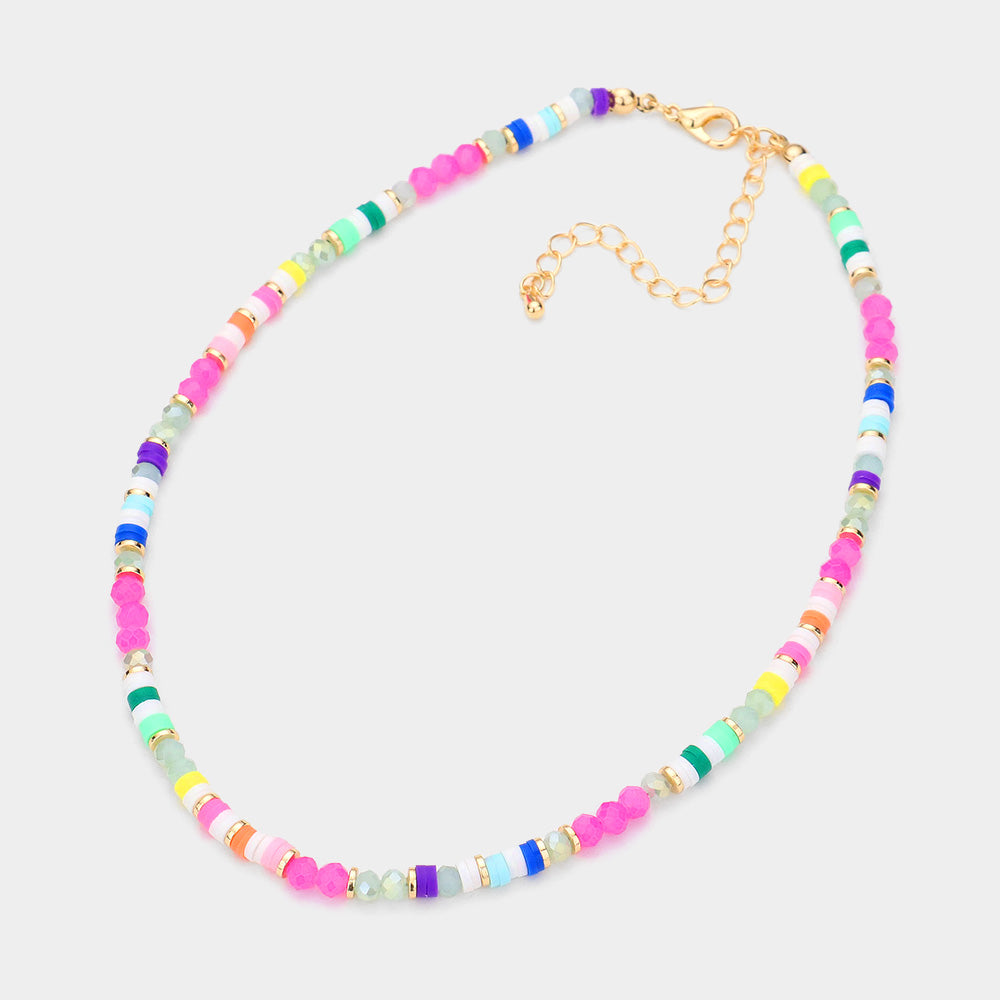 iLLASPARKZ Heishi Faceted Beaded Choker Necklace