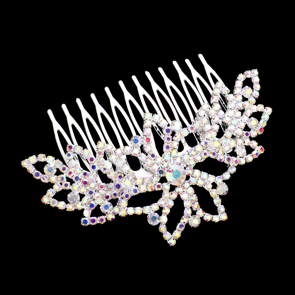 iLLASPARKZ Floral Rhinestone Hair Comb