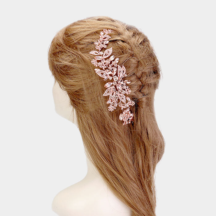 iLLASPARKZ Crystal Leaf Cluster Bun Wrap Headpiece