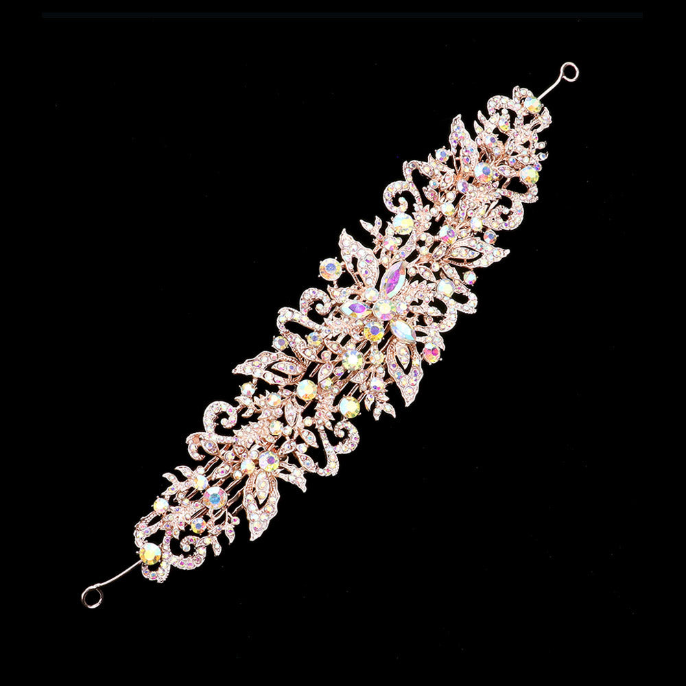 iLLASPARKZ Stone Embellished Flower Cluster Bun Wrap Headpiece