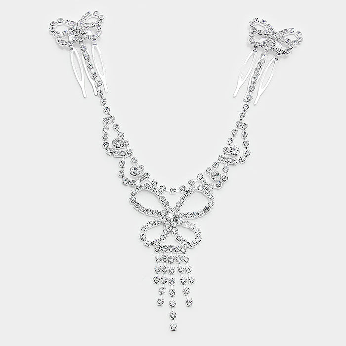 iLLASPARKZ Crystal rhinestone butterfly fringe front head chain
