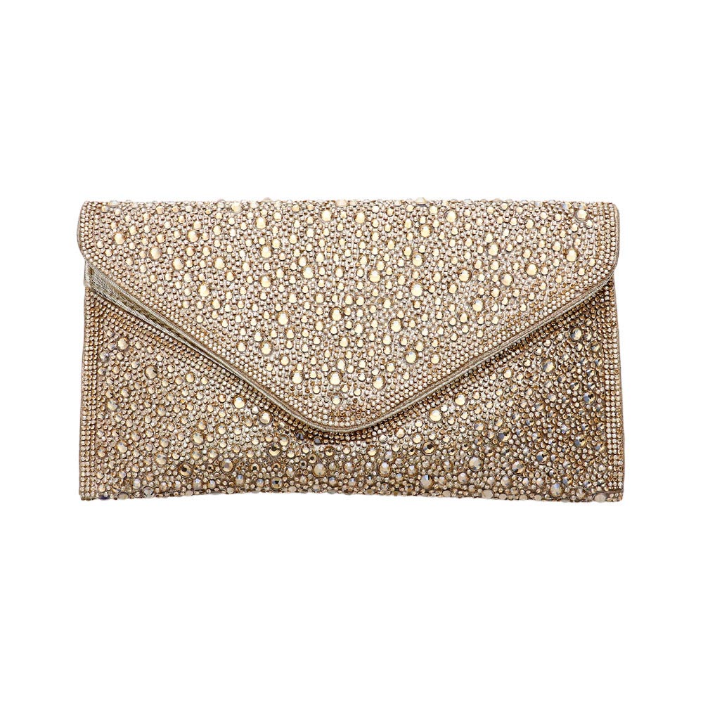 iLLASPARKZ Bling Studded Envelope Evening Clutch Bag / Crossbody Bag