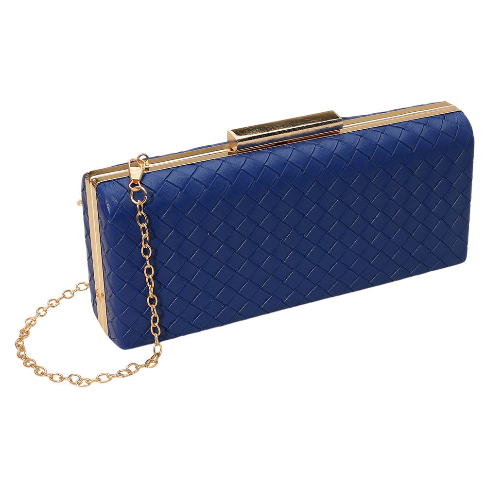iLLASPARKZ Faux Leather Basket Weave Clutch Evening Bag / Crossbody Bag