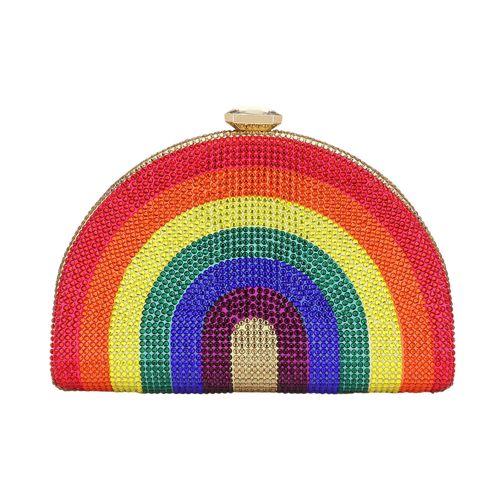 iLLASPARKZ Crystal Rhinestone Rainbow Clutch / Tote / Shoulder Bag
