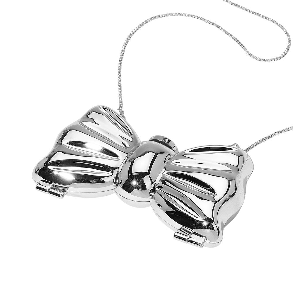 iLLASPARKZ Metallic Compact Bow Clutch Evening Bag / Crossbody Bag