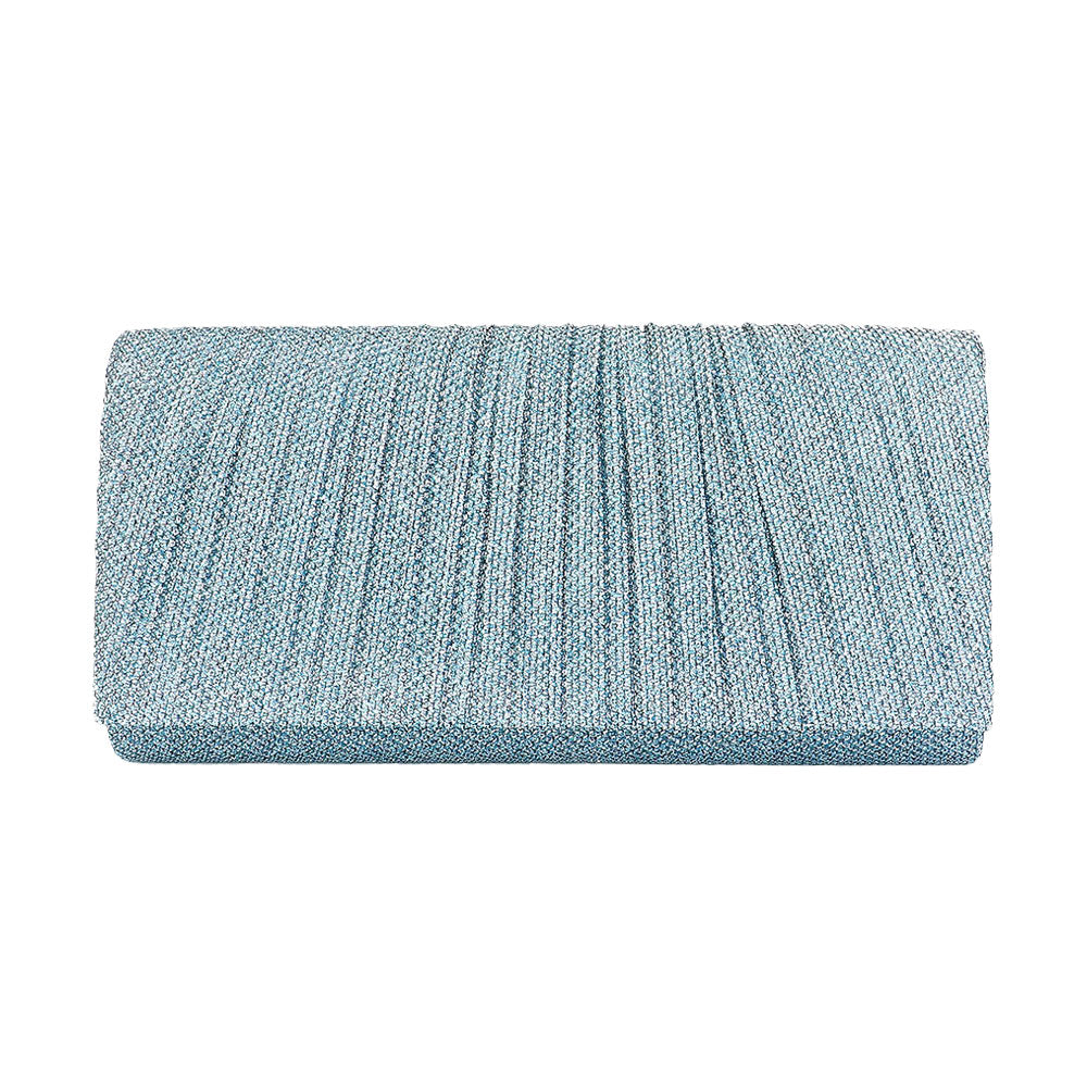 iLLASPARKZ Pleated Shimmery Evening Clutch / Crossbody Bag