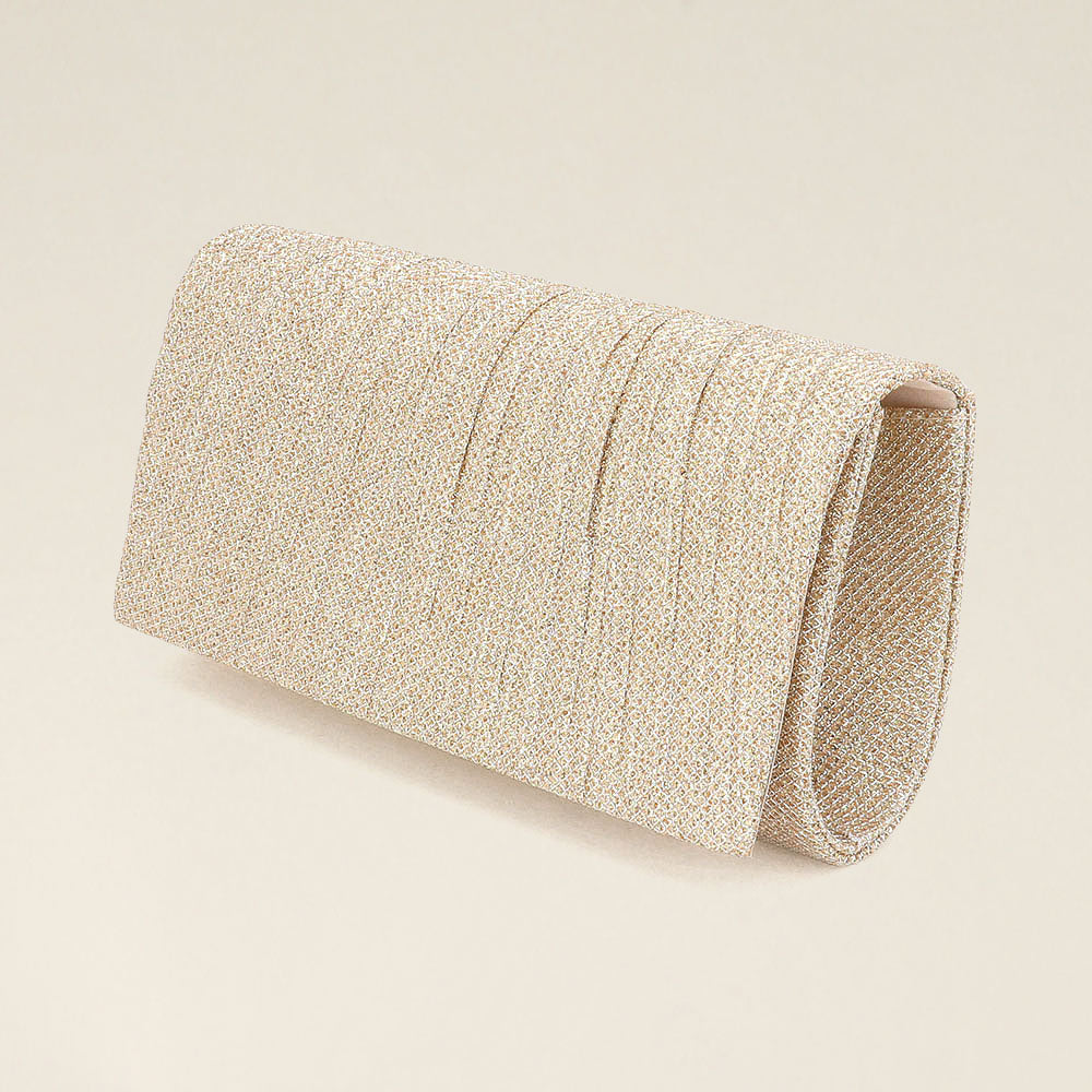 iLLASPARKZ Pleated Shimmery Evening Clutch / Crossbody Bag