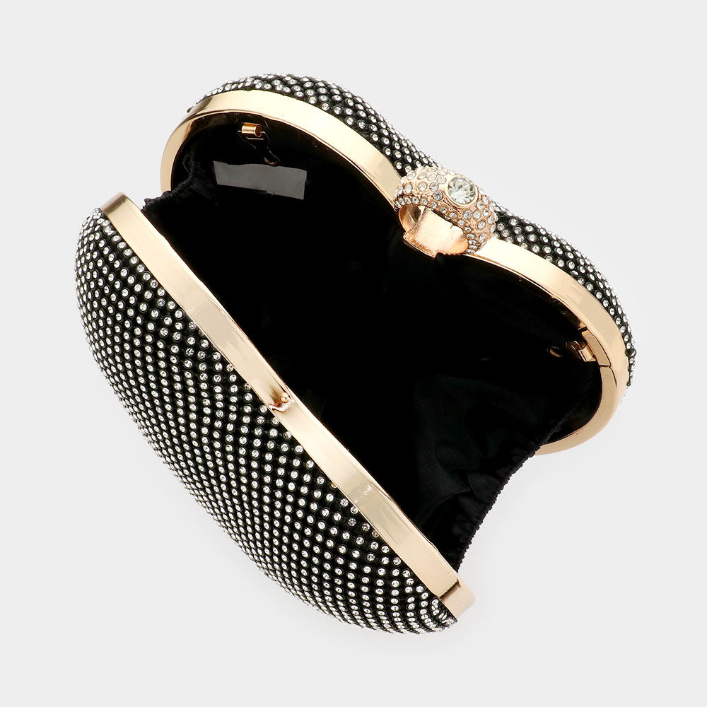iLLASPARKZ Rhinestone Embellished Heart Evening Clutch / Crossbody Bag