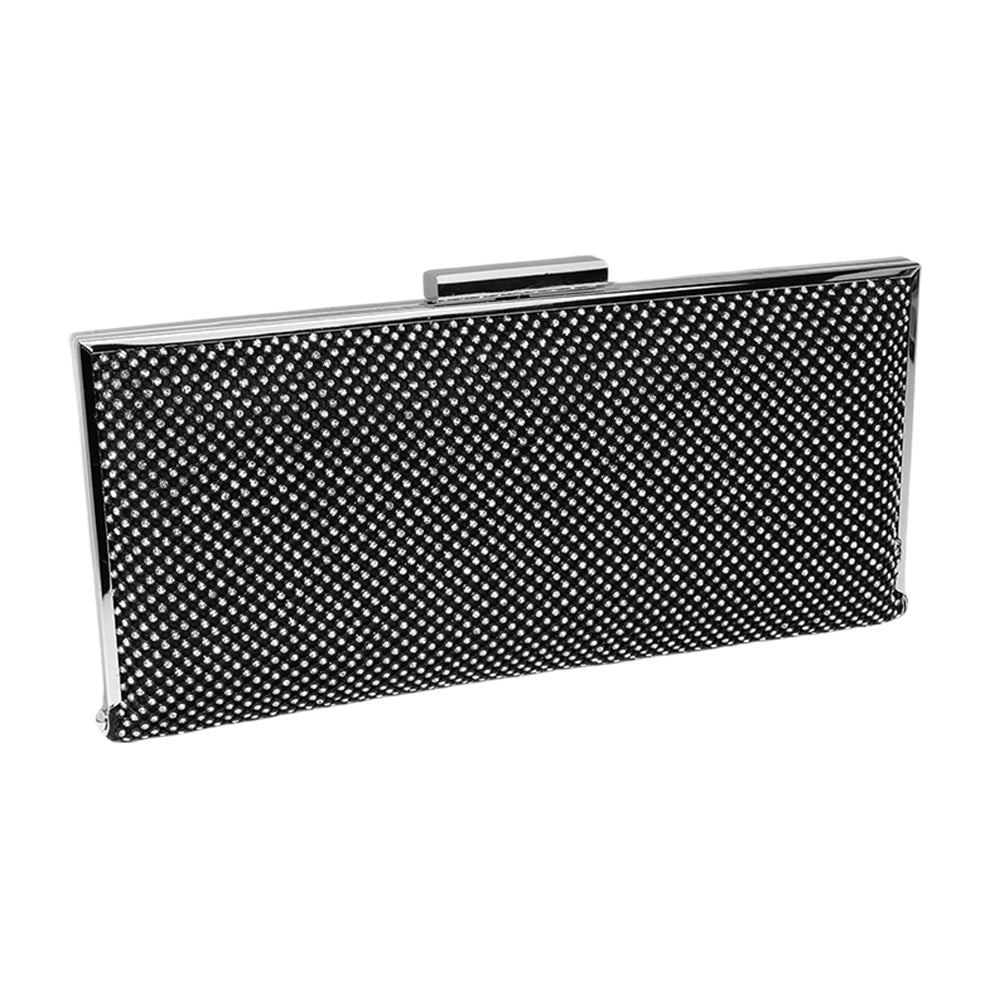 iLLASPARKZ Bling Solid Flat Evening Clutch / Crossbody Bag
