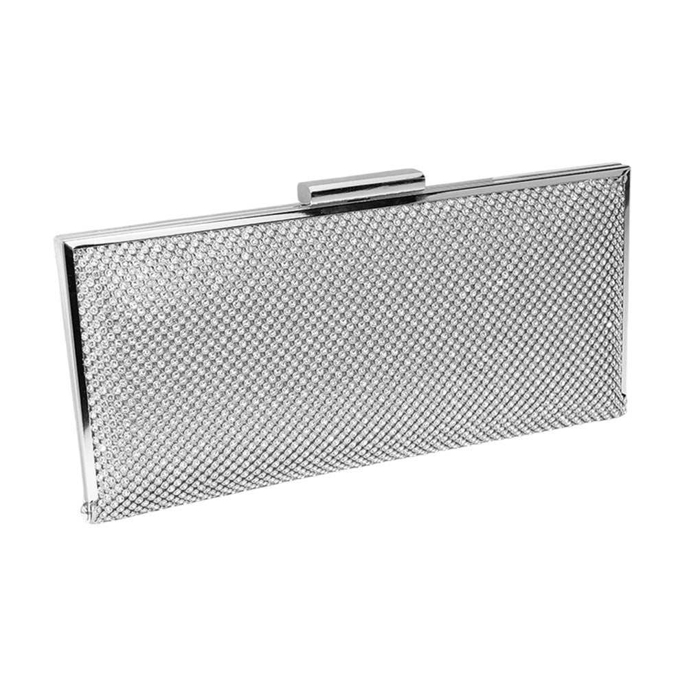 iLLASPARKZ Bling Solid Flat Evening Clutch / Crossbody Bag
