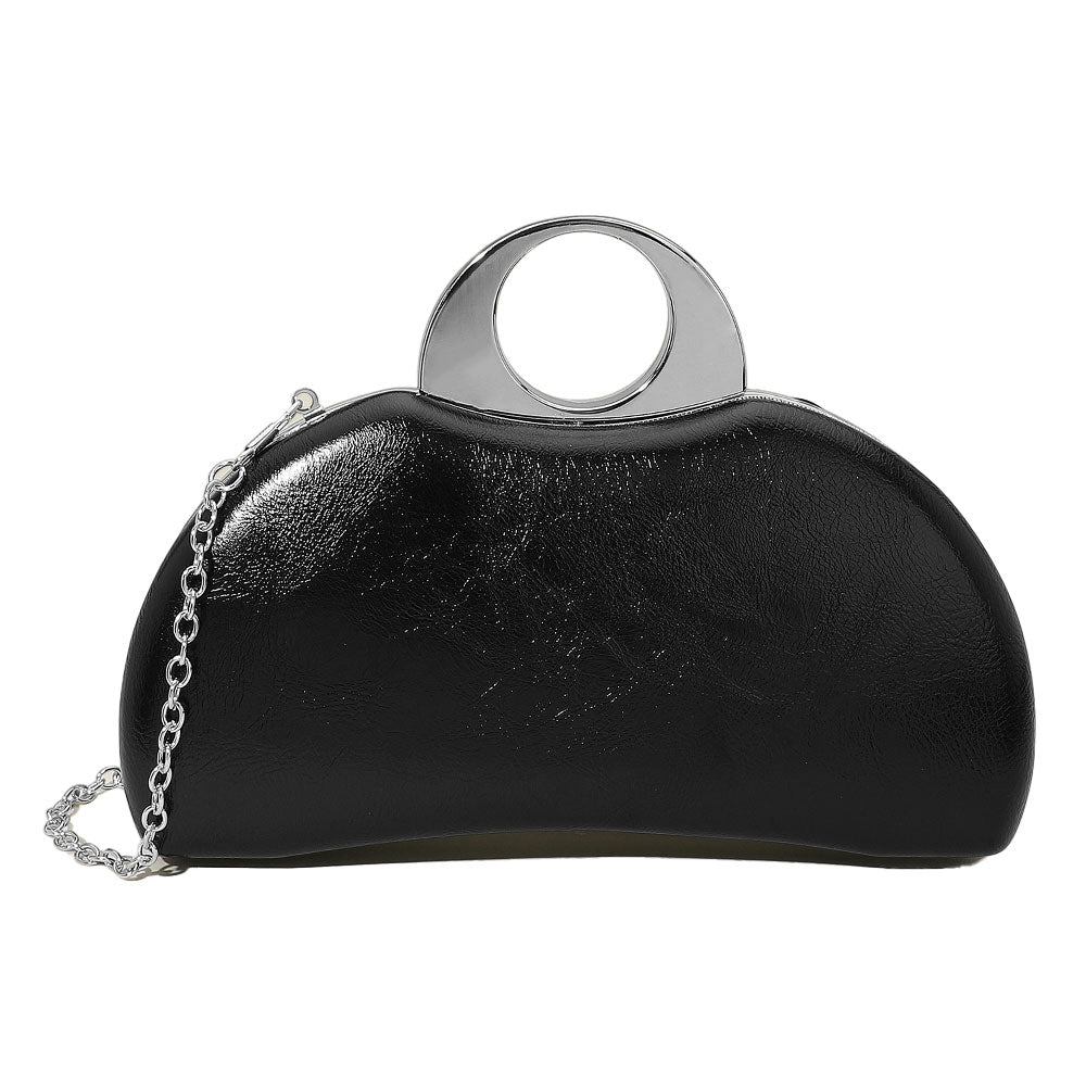 iLLASPARKZ Half Moon Metallic Clutch Evening Bag / Crossbody Bag
