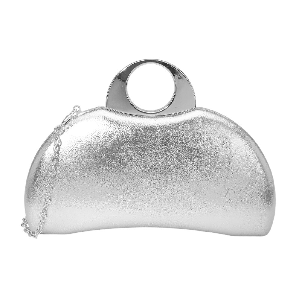 iLLASPARKZ Half Moon Metallic Clutch Evening Bag / Crossbody Bag