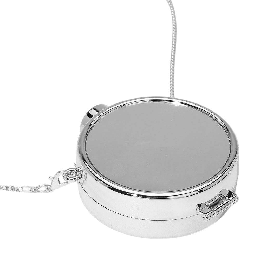 iLLASPARKZ Metallic Round Compact Mirror Clutch Evening Bag / Crossbody Bag
